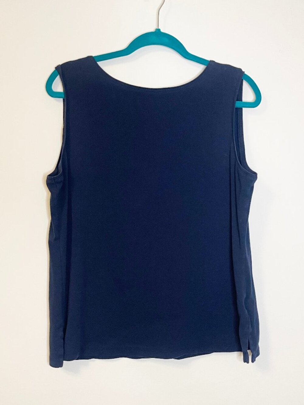 Style & Co Navy Sleeveless Tank Top XL 100% Cotton Basic Casual Layering Tee